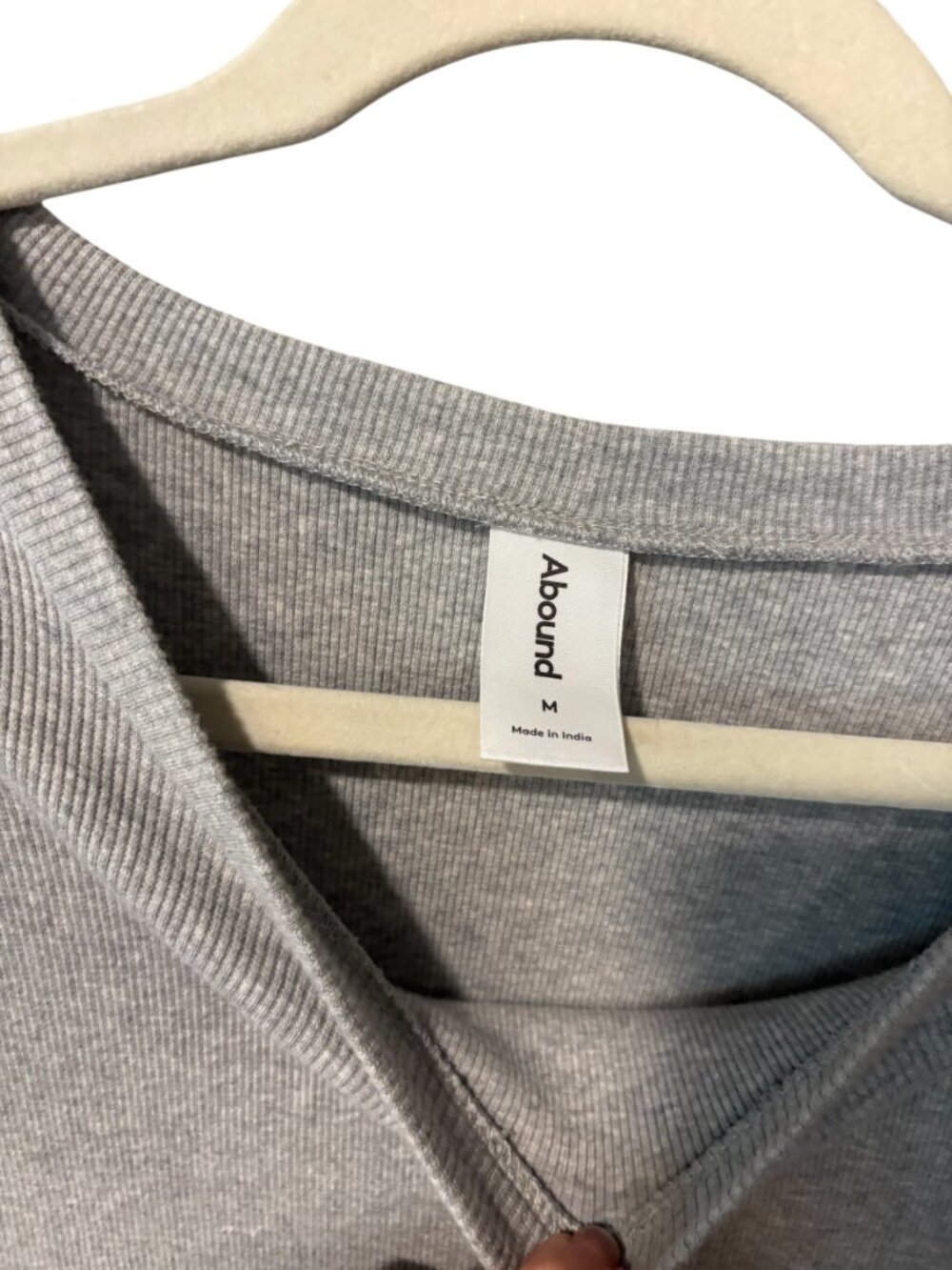 Abound Light Gray Ribbed Midi T-Shirt Dress - Picture 4 of 6